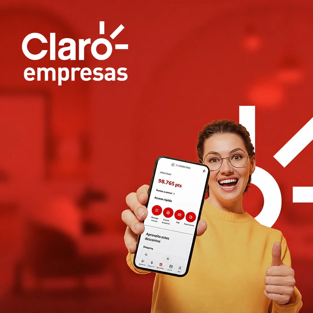 Cliente utilizando serviços móveis Claro